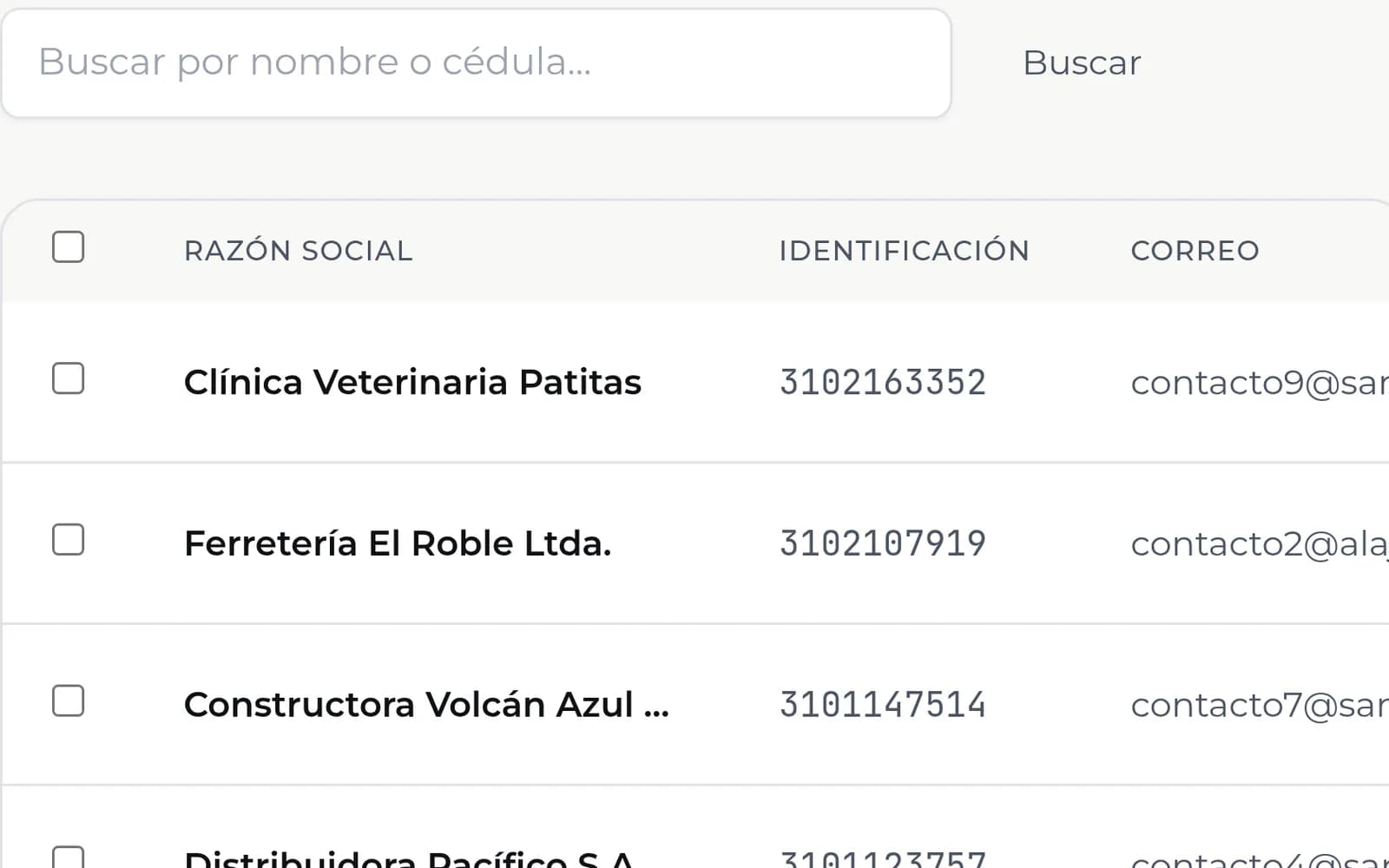 Catálogos de clientes y productos con búsqueda en SD Invoice